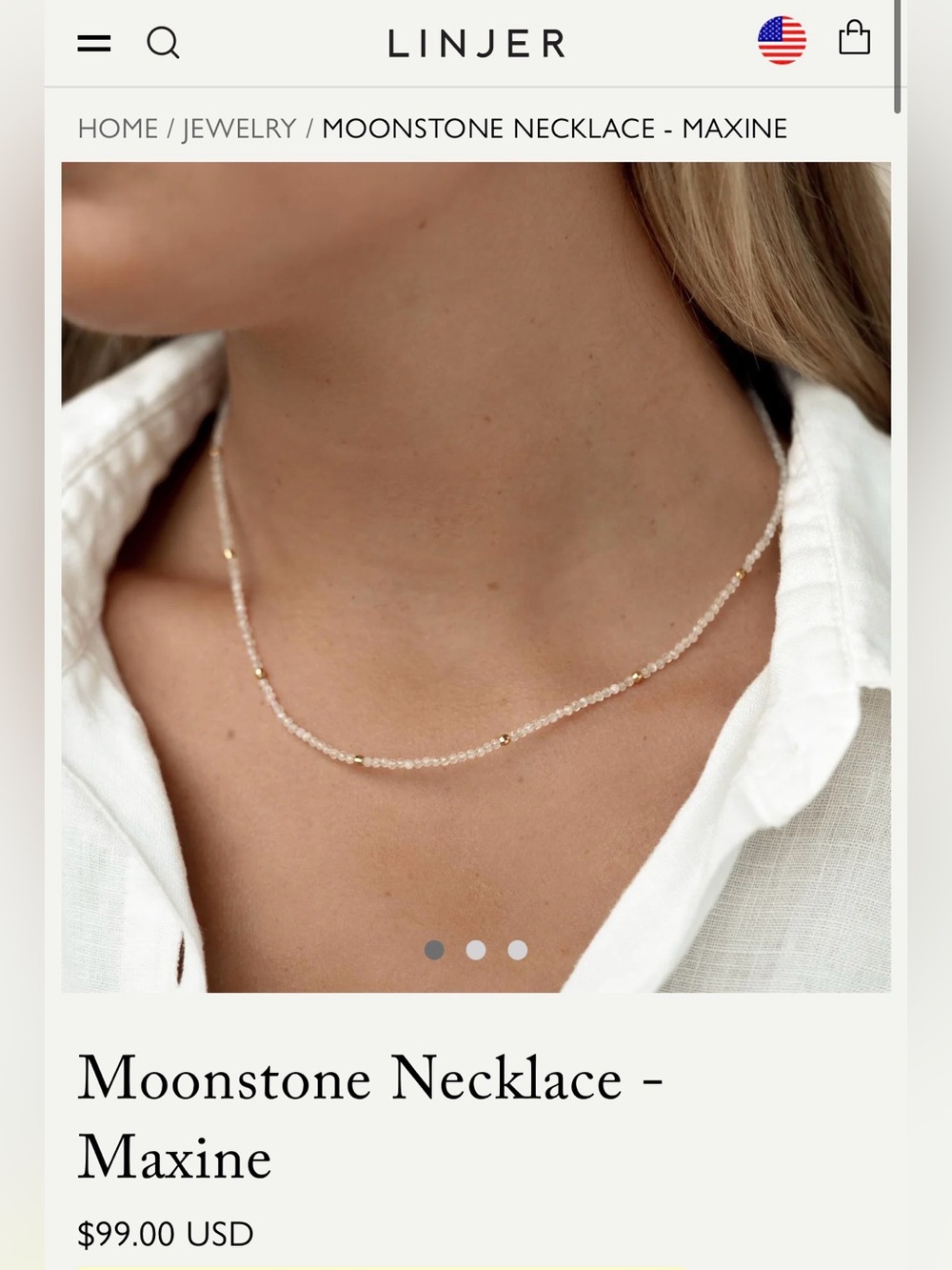 Linjer Moonstone Necklace